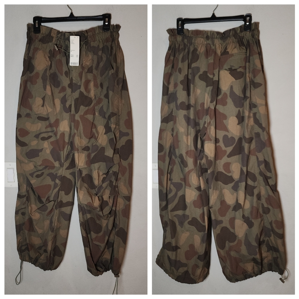 NWT Urban Outfitters Sloan Nylon Green Camo Balloon Baggy Wideleg Pants Size M - Picture 6 of 16